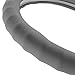 BDK SW-899-MG Genuine Leather Car Steering Wheel Cover 14.5-15 inch Medium/Gray, Easy Installation