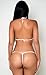 Women Deep V Halter Lingerie Lace Babydoll Mini Bodysuit, One Size