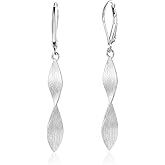 Gemynix Twisted Earrings for Women 14K Gold Plated Earrings Hypoallergenic Leverback Brushed Drop Dangle Earrings for Women Trendy jewelry Gifts