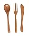 BOBZYXL Wooden Flatware Set, Natural and Health 12-Piece Wooden Utensils, Service for 4