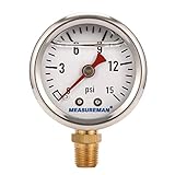 MEASUREMAN 1-1/2" Dial Size, Glycerin Filled Fuel