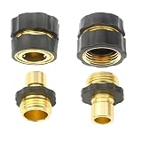 2Sets (4pcs) Aluminum Garden Hose Quick Connector - Water Hoses Quik Connect Release