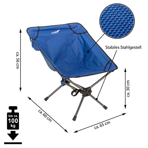 Divero Ultraleichter Campingstuhl Campingsessel federleichter Angelsitz Faltstuhl blau Stahlrohr und Polyester… – Bild 8