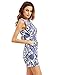 Floerns Womens' Pocket Sleeveless Tribal Print Bodycon Dress Navy L