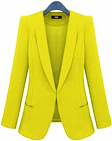 Havadi Coats New 2016 Women Casacos Femininos Basic Jackets Women Slim Coat Candy Color For Casaco Lj884 Yellowxl