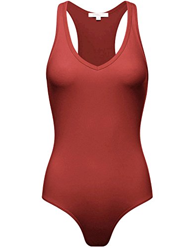 V-Neck Tank Top Bodysuit MARSALA M