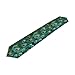 Naanle Double-Sided Green Peacock Feather Polyester Table Runner 13 x 70 Inches Long Green Table Top Decoration