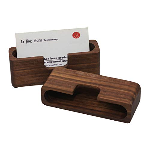 Muhuyi Wood Business Card Display Holder Office Business Card Desk Holder Business Card Stand Business Card Holder, 2 Pack - Thumbnail 6