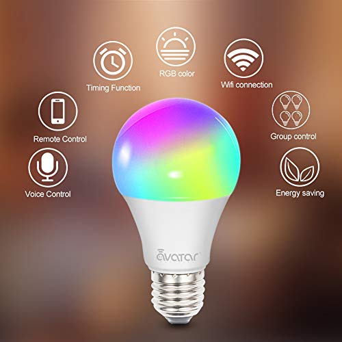 Smart LED Light Bulb, Alexa Light Bulbs WiFi Dimmable 2 Pack Work with Google Home/Smart Life APP, A - //coolthings.us