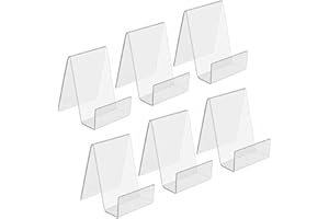 6 pcs Clear Acrylic Book Stand Set Transparent Display Easel Tablet Holder Multi-Functional Easel Acryliy Ledge Shelf Bookshe