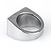 OAKKY Jewelry Men's Stainless Steel Biker Rings, SO, Vintage, Silver and Black, Size 10