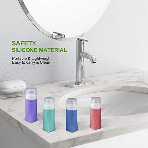 TSA Approved Leak Proof Silicone Travel Bottles Cosmetic Toiletry Travel Size Containers Refillable Travel Tube Sets for Shampoo Conditioner Lotion (4 Pack with Sticker & Bag) 4 TSA Approved Leak Proof Silicone Travel Bottles Cosmetic Toiletry Travel Size Containers Refillable Travel Tube Sets for Shampoo Conditioner Lotion (4 Pack with Sticker & Bag)