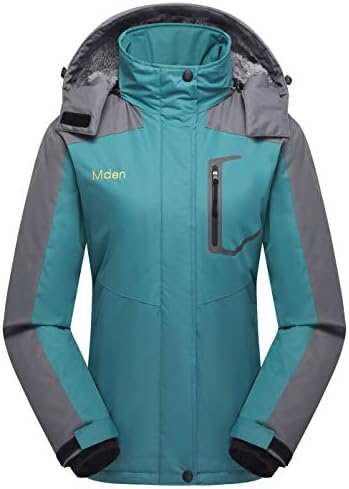 MdenWomen's Waterproof Ski Jacket Outdoor Windproof Fleece Insulated Snowboard Rain Jacket