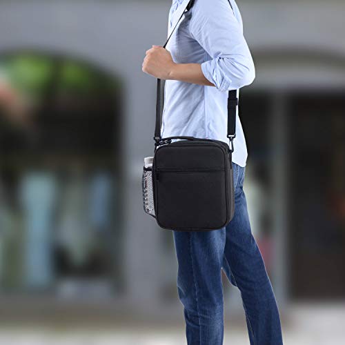 Insulated Lunch Bag Lunch Boxes Lunch Tote for Men Woman Teen Kids Adult School Office Meal Prep Bag Lunch Pail 2 Way Zipper with Front Side Pocket Wide Handle Shoulder Strap Bento Bag Cooler Bag - Thumbnail 4