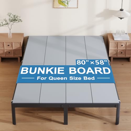 Yicensen Queen Bunkie Board, Heavy Duty Bunkie Board Queen, Bed Support, Moisture-Resistant, Anti-Slip, Breathable, Grey