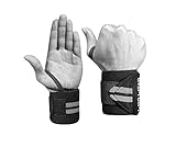 Elastic Wrist Wraps - 18 Inch Pair for Fitness, Powerlifting, Bodybuilding, Weight Lifting, Cross-training Wrist Supports for Weight Training - With Hook and Loop Grip