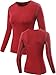 NELEUS Women's 3 Pack Dry Fit Athletic Compression Long Sleeve T Shirt,Blue,Red,Green,Medium