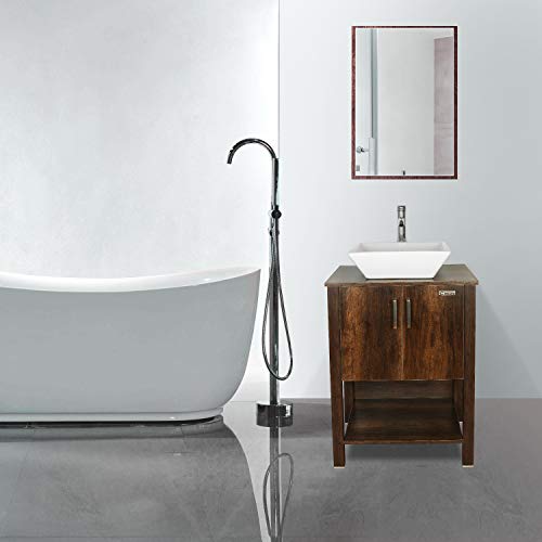 eclife 24” Bathroom Vanity Sink Combo Brown Modern Stand