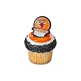 Bag of 12 ~ Chicago Bulls Sticker Rings ~ Cake Rings and Picks