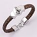 Generic Assassin's Creed Pu Leather & Alloy Wristband Brown Bracelet