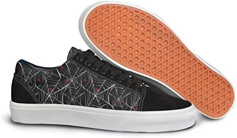 YCFTA Black Spider Web Woman Casual Shoes Slip-On Lo-Top Spring Vegan