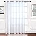 RYB HOME Extra Wide Sheer Window Curtains for Sliding Glass Patio Door, Light Glare Filter Grommet Curtain Vertical Voile Drape for Living Room, White, Width 100 x Length 84, 1 Panel