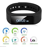 Trend United i5 Plus Bluetooth Smart Bracelet Smart Watch Sports Fitness Tracker For Smartphone Pedometer Tracking Calorie Health Sleep Monitor Free Fitness App for Android & IOS.
