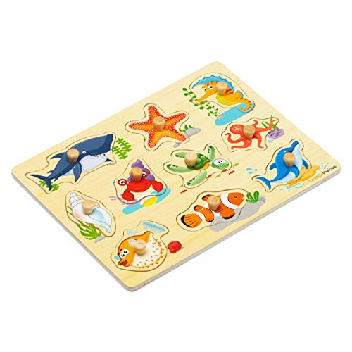 5 Wooden+Peg+Puzzle+toddlers+Creatures