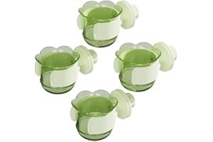 YOOSO WING 2pcs/4pcs PET Bird Bowls with Clamp, Bird Cage Feeder, Durable Water Bowl, Feeding Cups, Water Feeder for Cockatiel, Parakeet, Macaw, Finches, Lovebirds, Small Animals Gray (Light Green, 4pcs)