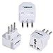 TESSAN Grounded Universal Travel Plug Adapter USA to Italy Travel Prong Converter Adapter Plug Kit for Italy (Type L) - 3 Pack(WHITE)