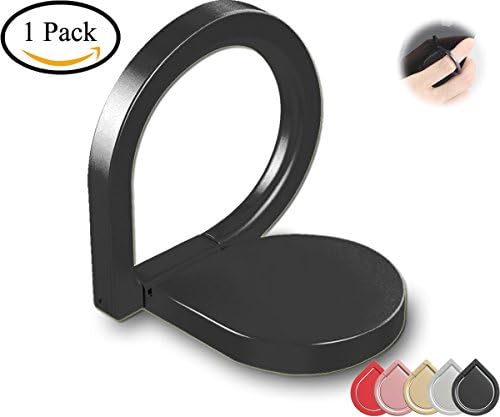 Smart Mobile Phone Ring Holder, Stylish Zinc Alloy Water Drop Series, 360 Degree Rotation Adjustable Kickstand Grip Stand for iPhone/ Samsung/ Pad and Universal Cell Phones and Case (Black)