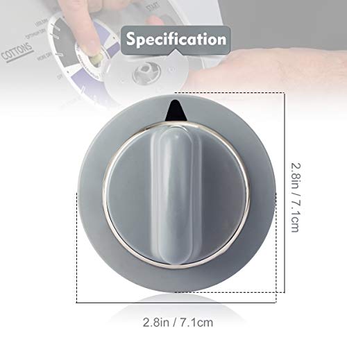 Dryer Knob, 2 Pack WE1M964 Replacement Timer Control Knob Dryer Timer Control Knob Dryer Replacement Part Accessories with Metal Ring for GE Dryer AP4980845 PS3487132