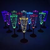 Light up Champagne Glass, Multi Colored - Set of 12 Glasses