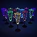 GlowCity Light-Up Plastic Champagne Flutes - LED Glow-in-the-Dark Party Glasses - Multiple Color Set of 12, FDA Approved, Batteries Included