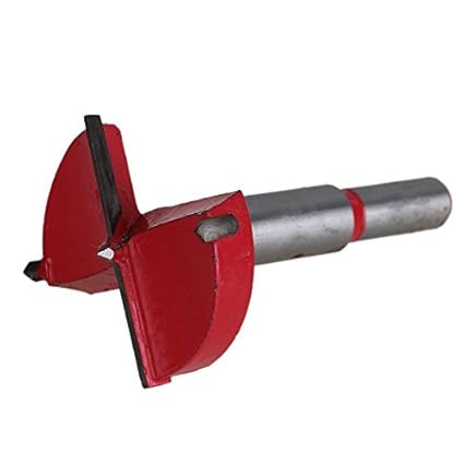 Generic 45mm Dia Red Alloy Steel Woodworking Forstner Drill Bit Wood Hole Saw Cutter Power Tool