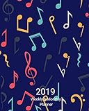 2019 Weekly and Monthly Planner: Colorful Musical Notes Daily Organizer -To Do -Calendar in Review/Monthly Calendar -Notes Volume 33 by All In A Day