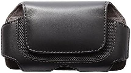 Black Leather Side Case Cover Protective Pouch Holster Swivel Belt Clip for Alltel HTC Wildfire - Alltel LG Optimus 2 - Alltel LG Saber