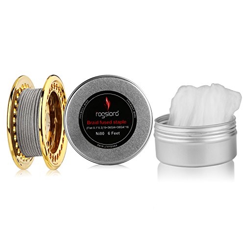 Braid fused staple 6 ft - AWG (Flat 0.1x0.3) x 8 +36GA+38GAx16 Resistance Wire,Nichrome 80 Prebuilt Wires for 
