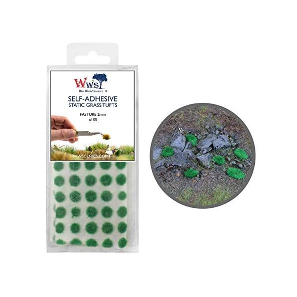War World Scenics 2mm Weideland Selbstklebende Statische Grasbüschel x 100 - Modellbau Modellbahn Landschaftsbau Diorama… – Bild 3