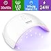 Nail Dryer UV Nail Lamp Fast Drying Gel Nail light LED Nail Lamp Shellac UV Light Gel Nail Polish Dryer Curing Lamp Shellac Light Lamp 24W with 2 Timer Setting Auto Infrared Sensor (White nail dryer)