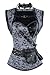 Charmian Women's Plus Size Retro Goth Spiral Steel Boned Brocade Steampunk Bustiers Corset with Jacket and Belt Grey XXXXX-Large