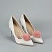 L'vow Women' Fluffy Mink Fur Pom Removable Shoe Clips Clutch Wedding Decoration Pack of 2