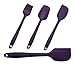 Silicone Spatulas, 11 Inch and 8 Inch, Cooking Spoon and Basting Brush, Set of 4 Heat Resistant Ergonomic, Best One Piece Solid Hygienic Coating Design, Nonstick Premium Cookware By Happy Cook