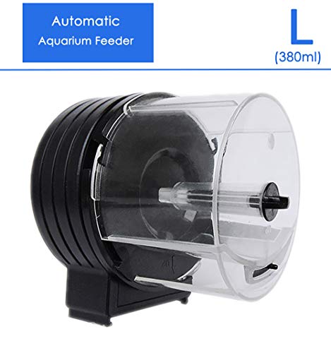Capetsma Automatic Fish Feeder, Fish Food Vacation Feeder, Adjustable Aquarium Food Fish Tank Timer with Auto Fish Food pellets Dispensers, S/M/L (L (380ML))