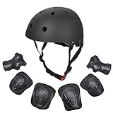 Dostar Kids Youth Adjustable 7Pcs Sports Protective Gear Set Safety Pad Safeguard (Helmet Knee Elbow Wrist) Roller Bicycle BMX Bike Skateboard Hoverboard and Other Extreme Sports Activities