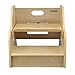 Little Partners Toddler Step Up Stool | Wooden Step Stool with 2 Position Height Adjustment for Kitchen, Bathroom and Nursery (Natural)
