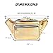 Holographic Fanny Pack Belt Bag | Waterproof fanny pack for Women - Crossbody Bag Bum Bag Waist Bag Waist Pack - For Halloween costumes, Rave Fanny Pack for Hiking, Running, and travel (Gold)