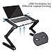 Laptop stand For Bed and Sofa, Cozy Desk Portable Adjustable Laptop Table Stand Up/Sitting With 2 CPU Cooling Fans And Mouse Pad, Ergonomics Design Aluminum Suitable For Reading Studyingthumb 2