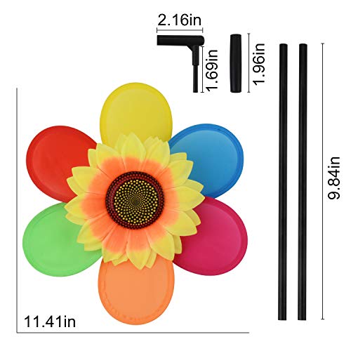 B bangcool Wind Spinners Sunflower Lawn Pinwheels Wind Spinner Windmills Wedding Party Pinwheel for Patio Lawn & Garden (6 Pcs)