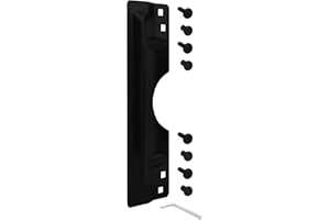 NUK3Y PRODUCTS K3 "Nuk3y Door Latch Guard Protector Stainless Steel for Out Swing Doors (Black, 3"" x 11"")"